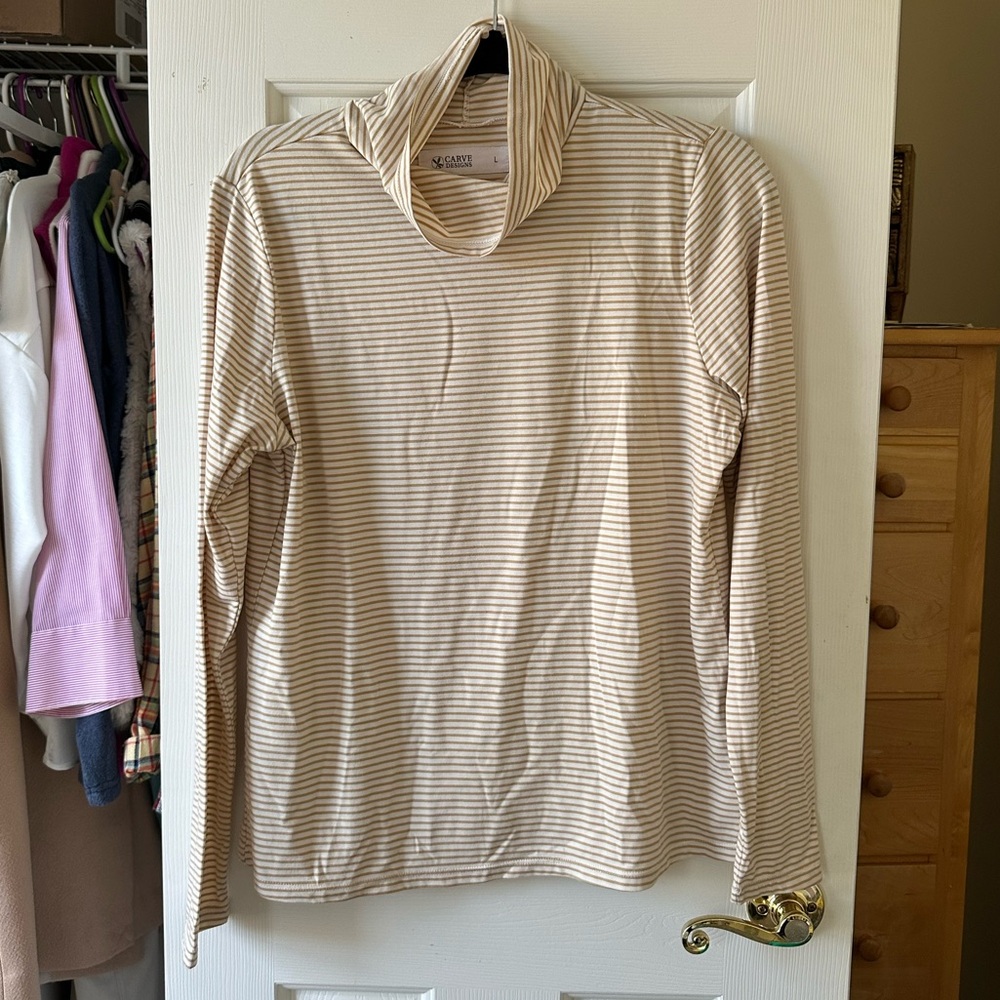 Carve Designs Striped Turtleneck